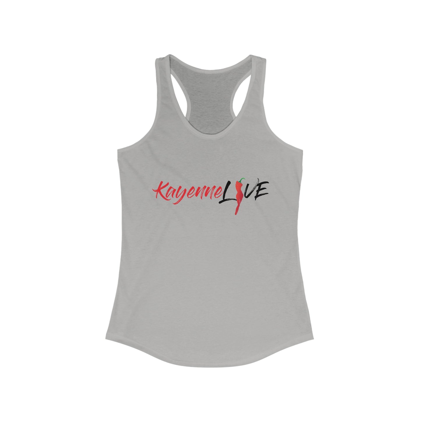 Kayenne Live Black Logo_Women's Ideal Racerback Tank