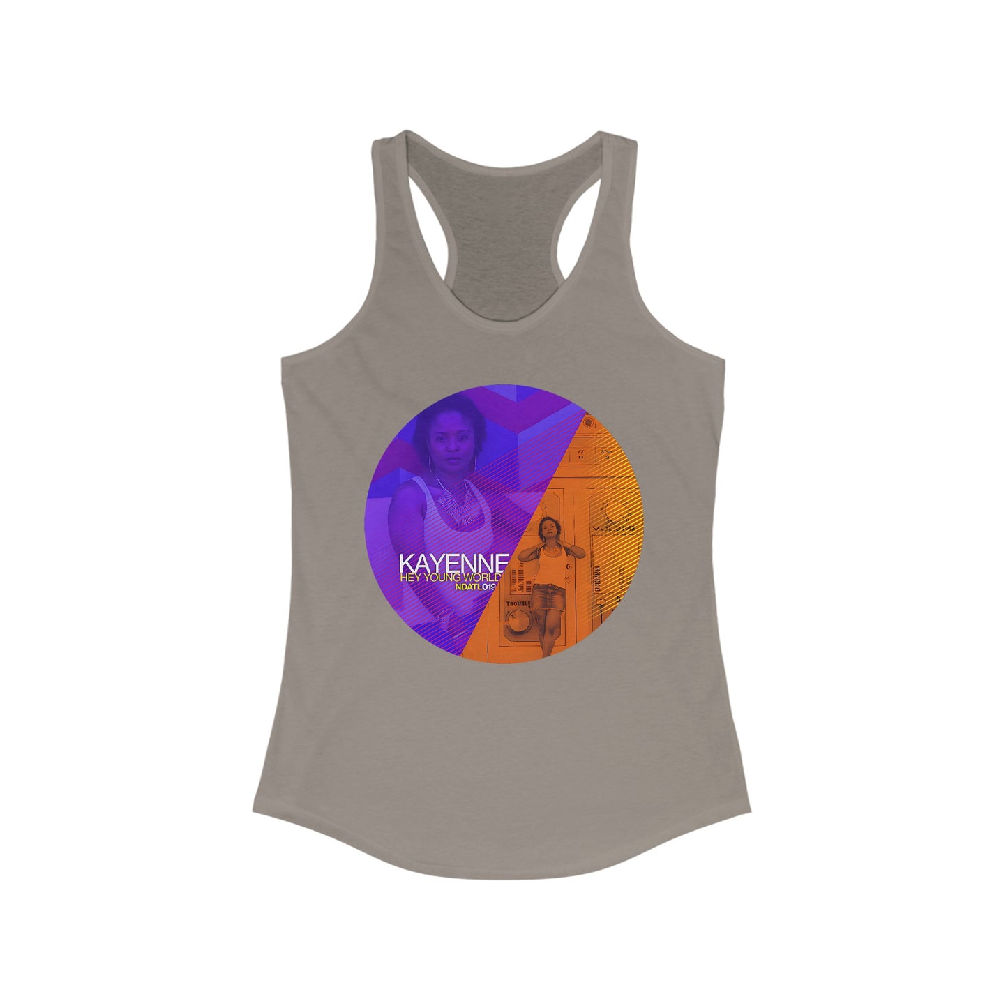 Hey Young World_Women's Ideal Racerback Tank