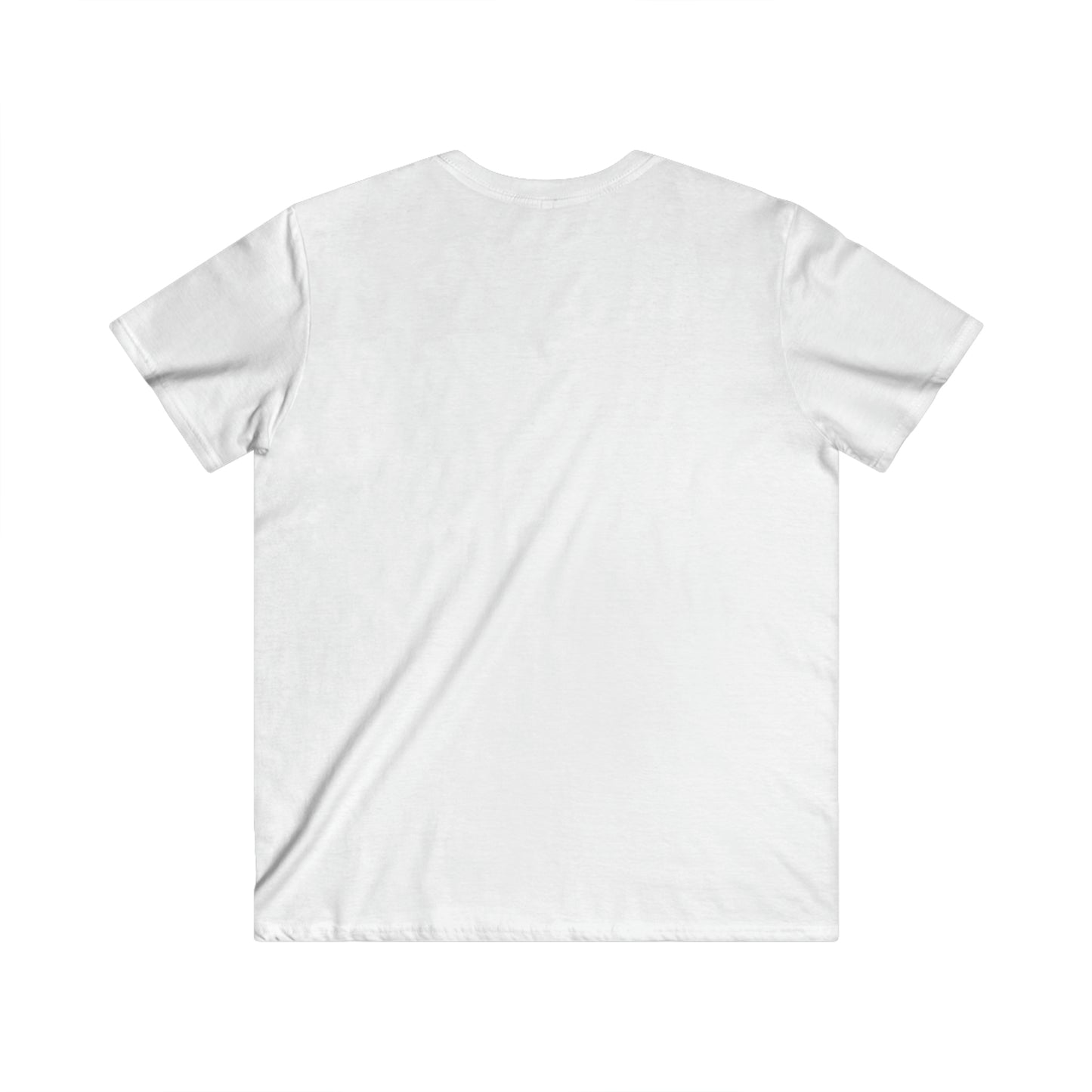 Kayenne Live Logo White_Men's Fitted V-Neck Short Sleeve Tee