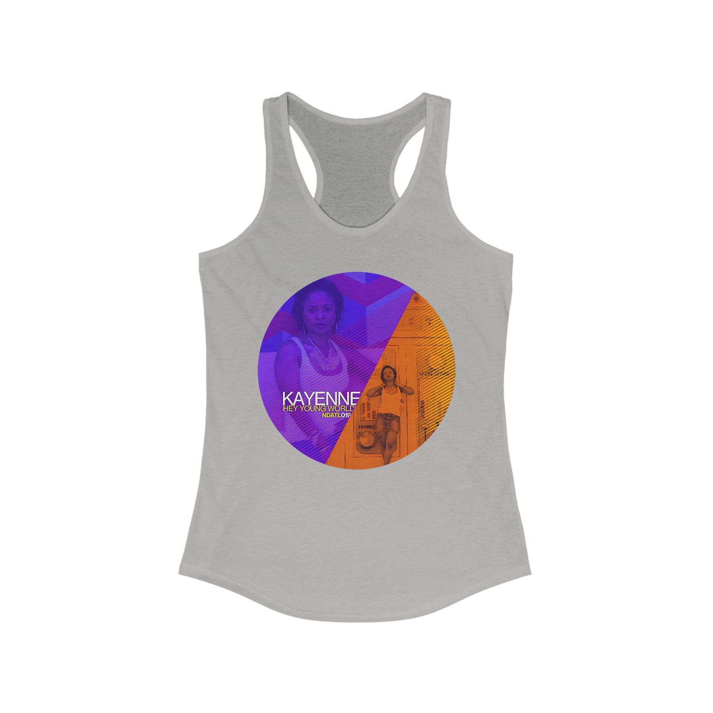 Hey Young World_Women's Ideal Racerback Tank