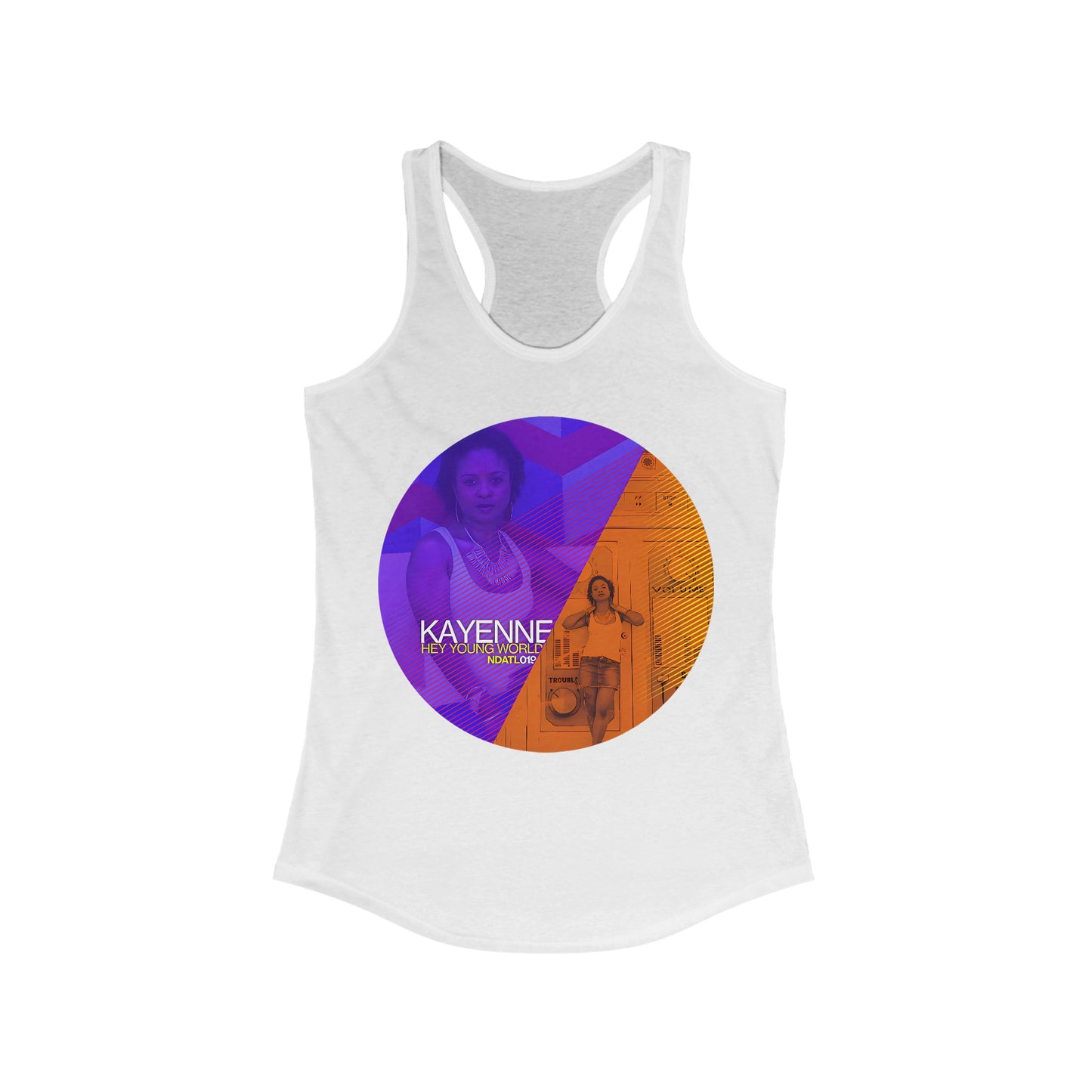 Hey Young World_Women's Ideal Racerback Tank