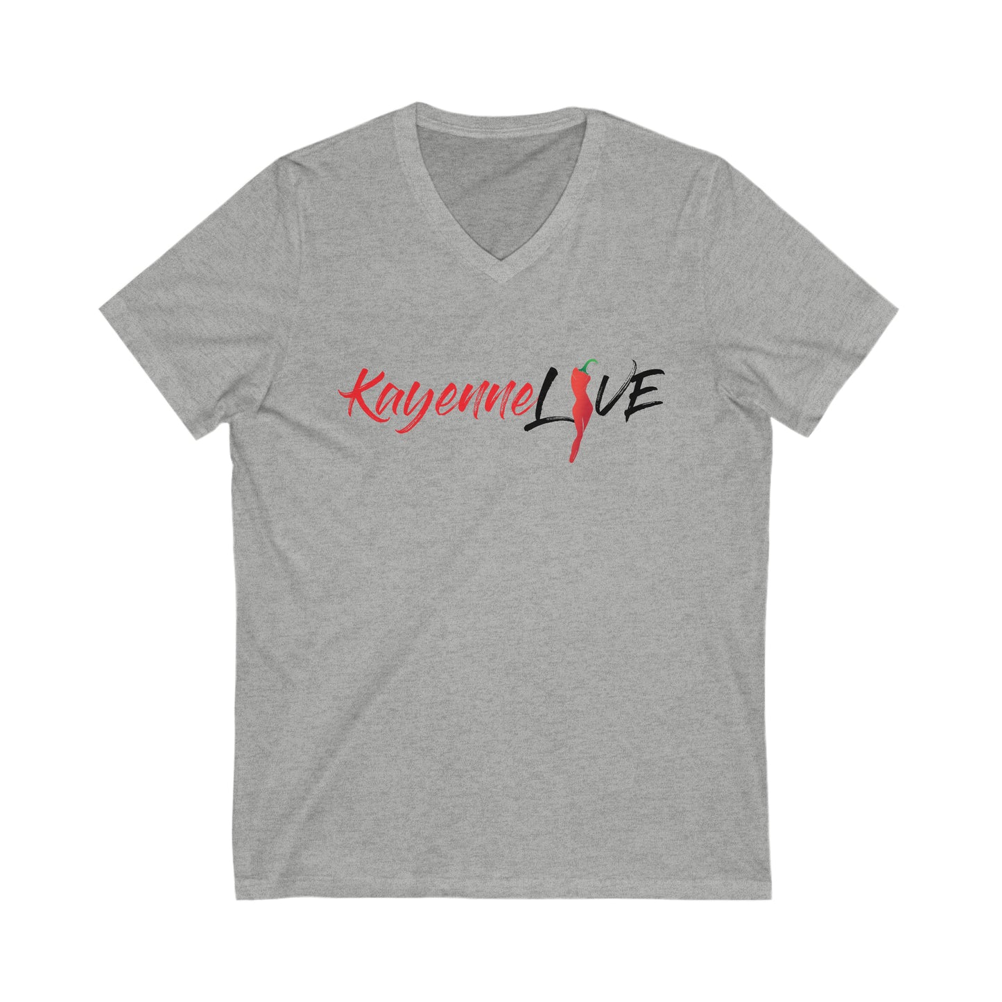 Kayenne Live Logo Black_Unisex Jersey Short Sleeve V-Neck Tee