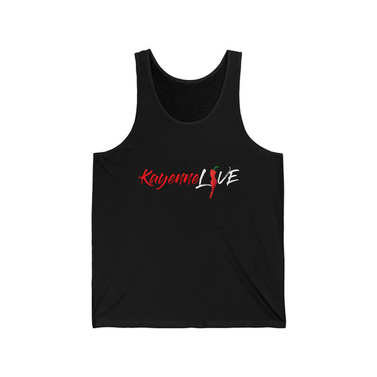 Kayenne Live White Logo_Unisex Jersey Tank