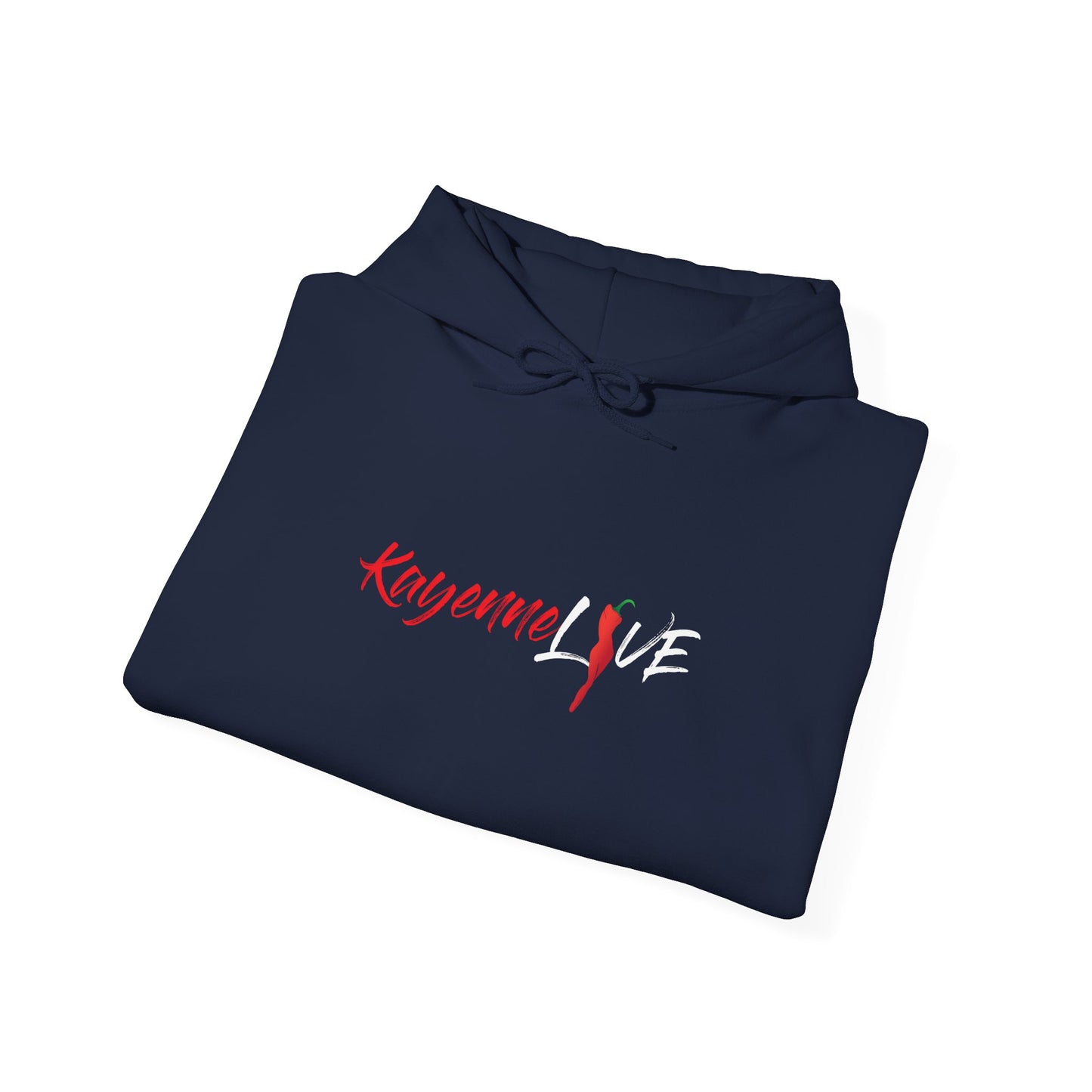 Kayenne Live official logo white_Unisex Heavy Blend™ Hooded Sweatshirt