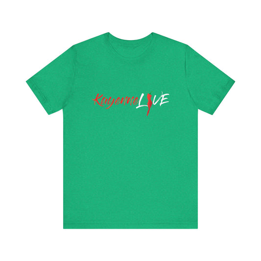 Kayenne Live White Logo_Unisex Jersey Short Sleeve Tee