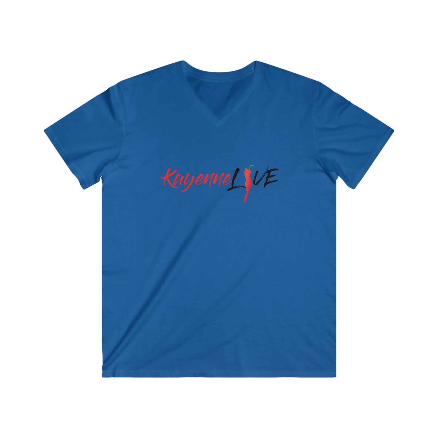 Kayenne Live Logo Black_Men's Fitted V-Neck Short Sleeve Tee