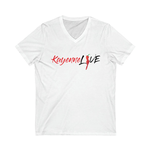 Kayenne Live Logo Black_Unisex Jersey Short Sleeve V-Neck Tee