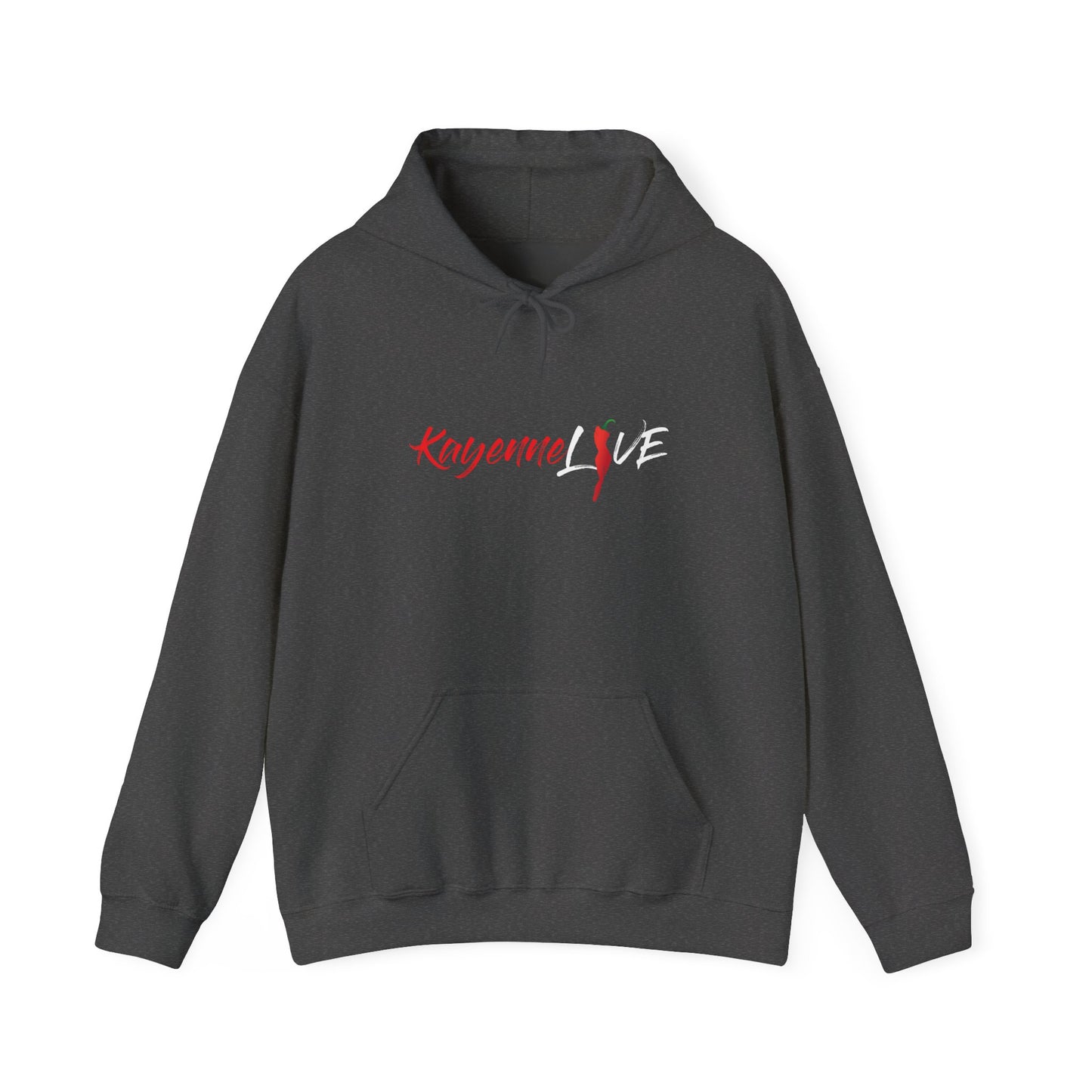 Kayenne Live official logo white_Unisex Heavy Blend™ Hooded Sweatshirt